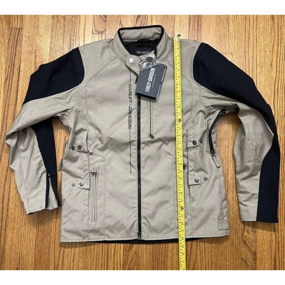 NWT $300.00 Harley-Davidson Mens Piledriver 2.0 Snaptab Textile Jacket Tan LARGE - Picture 8 of 16